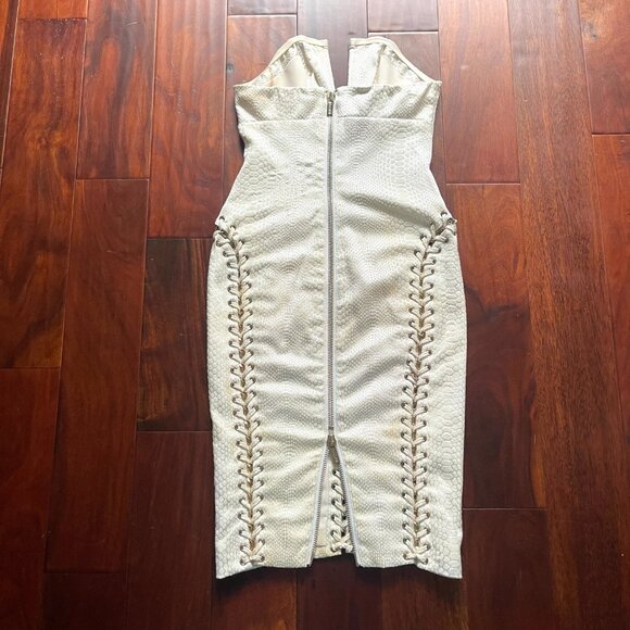 HOUSE OF CB LONDON METAL BRAID UP Jackard DRESS S - Picture 16 of 17